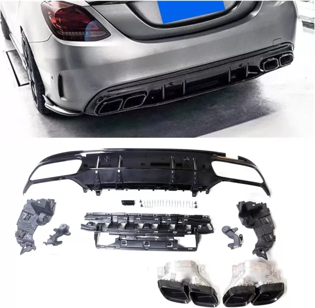 Diffuseur Spoiler C63 Amg Noir Mercedes Classe C W205 2014 A 2021 Amg Line