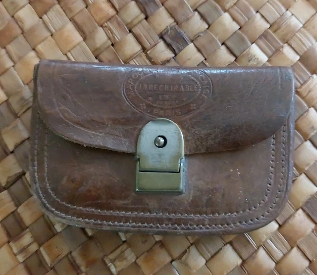 Porte-monnaie Vintage Cuir Années 1930 - Marque Ancienne - Collection Rétro - Taille Unique
