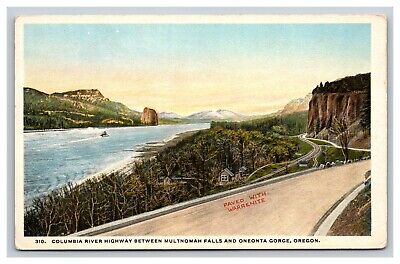 Columbia River Between Multnomah Falls and Oneonta Gorge, Oregon OR Postcard