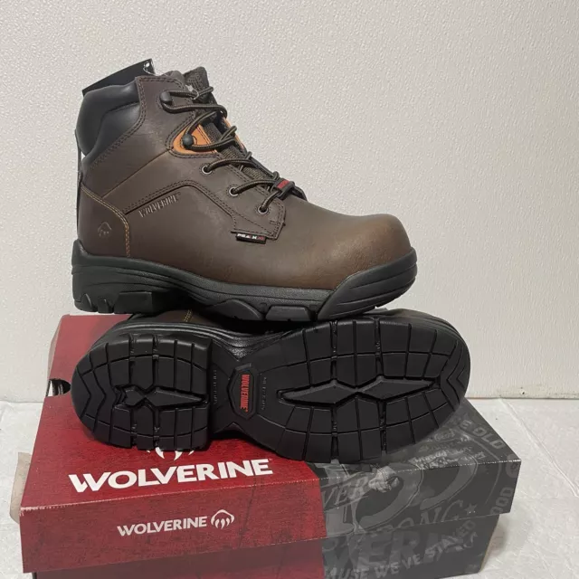 Wolverine Men Merlin Waterproof Composite-Toe 6" Work Boot  brown  Size 8 m