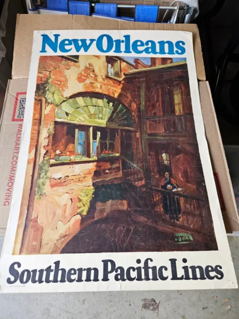 1928 Southern Pacific Railroad "New Orleans" Poster, 16 X 23", Sunset Ltd Orig.