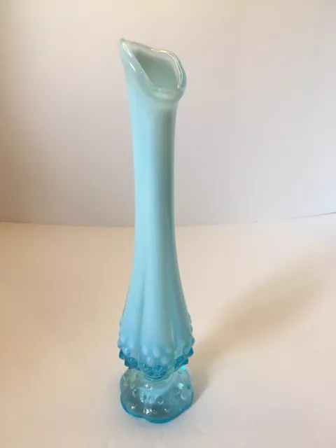 Fenton Glass Vintage Hobnail Blue Opalescent 10 1/2 " Vase
