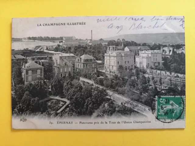 CPA 51 - EPERNAY Marne Panorama taken from the TOUR de l'UNION CHAMPAGNE
