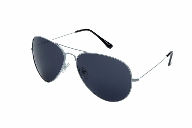 Alpland Sonnenbrille Pilotenbrille  GESTELL WEIß - Gespiegelt Große Gläser
