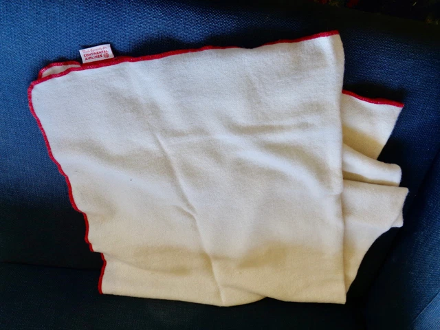 Vintage  CONTINENTAL AIRLINES Wool Blend FARIBAULTLap Throw Blanket  40" x 56”