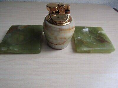 Azizioff Of London Onyx Marbel Ash Tray Set 