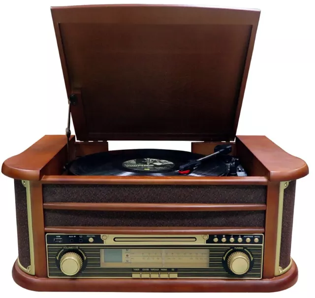 Nostalgia wood music system | retro stereo system | compact system | turntable