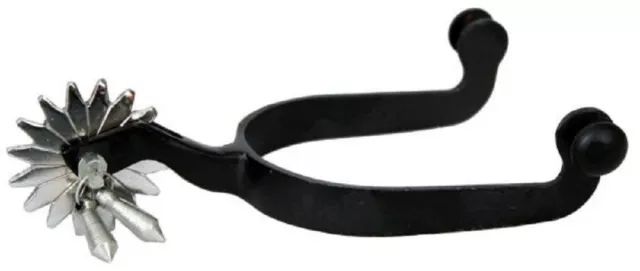 New! Men's size BLUED STEEL JINGLE BOB SPURS w/ 3" Boot opening 16 point rowel