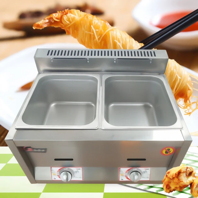 Commercial Countertop 12L 2 Gas Fryer Deep Fryer Propane(LPG) Stainless Steel US