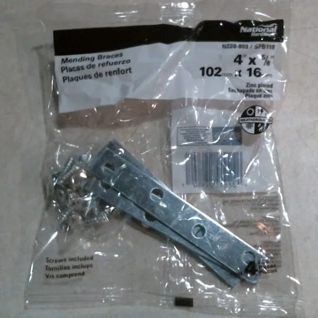 National Hardware N226-803 Mending Braces 4" x 5/8" Zinc Plated FREE SHIPPING