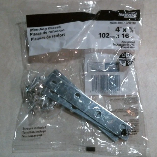 National Hardware N226-803 Mending Braces 4" x 5/8" Zinc Plated FREE SHIPPING