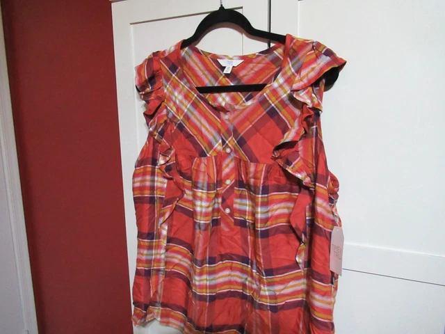 Time And Tru: Girls (Junior)  2XL (20) Ruffle Sleeve Tank Blouse / NWT