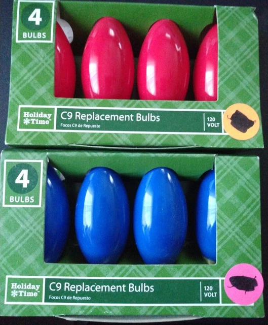 C9 Replacement Bulb Lot of 8 Bulbs - Blue Red Christmas Lights Bulbs