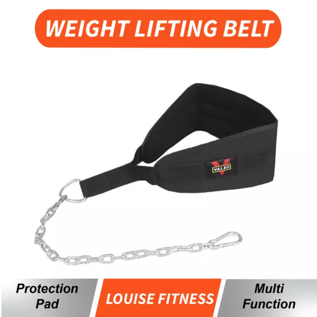 Weight Lifting Belt Gym Back Pull Up Chain Dipping Dip Body Building Workout