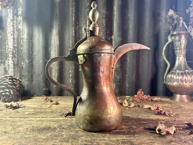 Old Dallah Coffee Pot Arabic Brass Copper Tin Coffee Pot Coffee Gifts Islamic