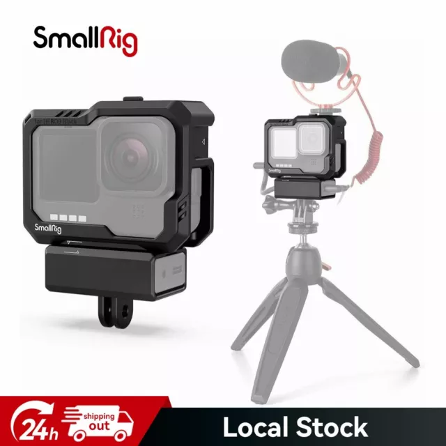 SmallRig Black Cage Kit Built in Cold Shoe Mount for GoPro HERO 12/11/10/9 3083