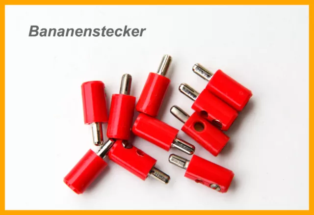 BANANENSTECKER 2,5mm, rot, 10 Stück, wie Brawa, fast wie NEU!