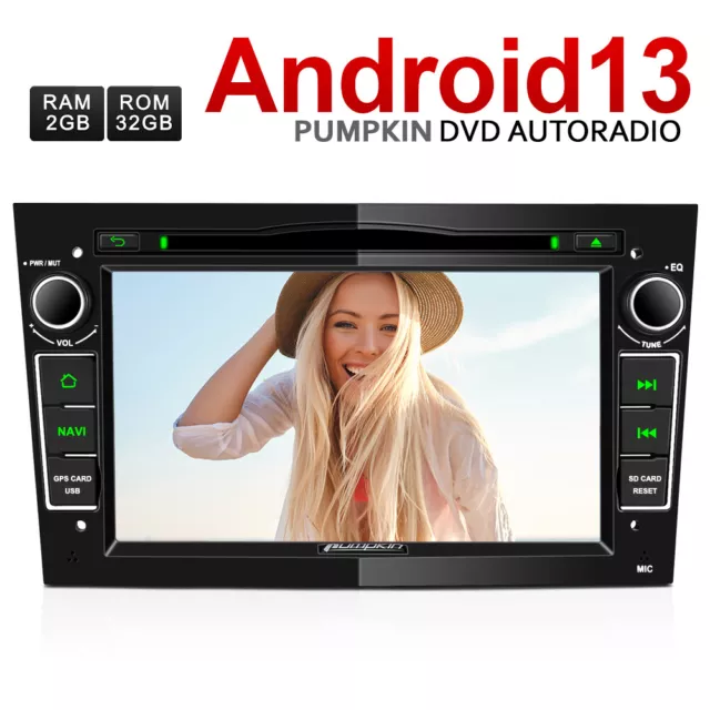 Pumpkin Android 13 Autoradio GPS Navi Bluetooth für Opel Corsa D Astra H Vectra