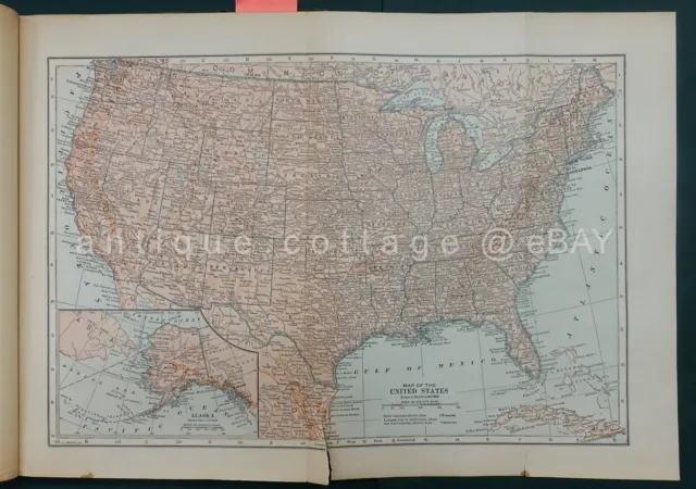 1914 antique ENCYCLOPEDIC ATLAS GAZETTEER WORLD collier PANAMA ED war maps rr