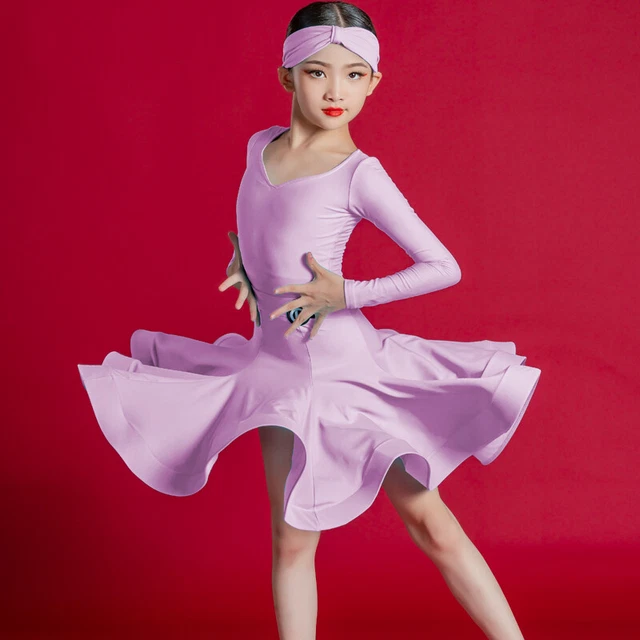 ranrann Enfant Fille Asymétrique Robe Danse Classique Justaucorps sans Manche Robe Danse Latine Ballet Costume Spectacle Dancewear B Bleu Royal 5-6 Ans