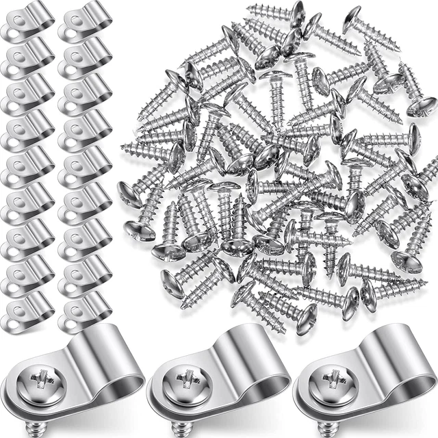 60 Pcs Wire Fence Clamps Cattle Panel Clips Mount Welded Fence Clamp Aluminum Wi