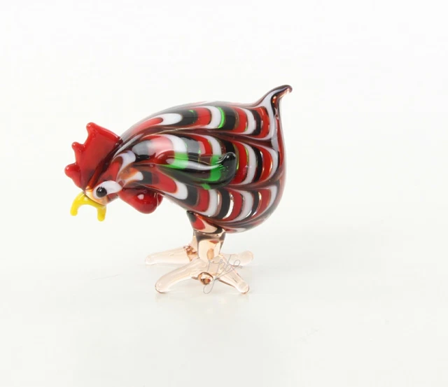 9973562-x Vetro Figura Gallina Polli Pollo 5cm Risoluzione Raccolta