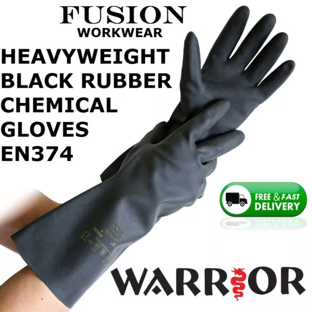 Chemical Gloves.rubber Gloves.heavy Duty.oil,Petrol,Acid Alkali,Jet Black Gloves