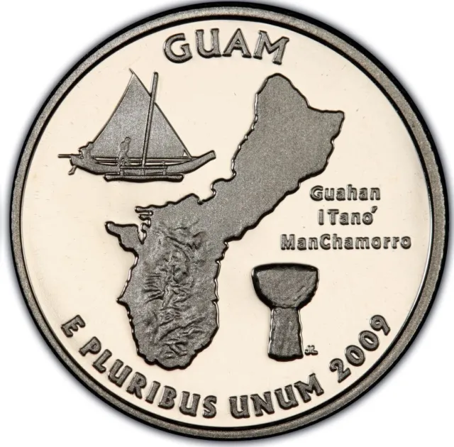 DEEP CAMEO 2009-S Guam ( GU ) Quarter GEM PROOF USA 25c - BUY MORE & SAVE MORE