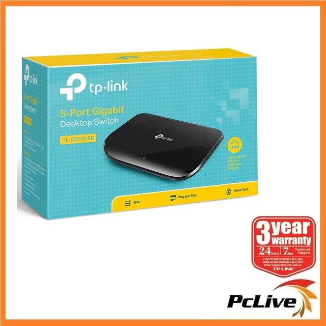 TP-LINK TL-SG1005D 5 port 1000Mbps Gigabit Ethernet Switch Hub Plug and ...