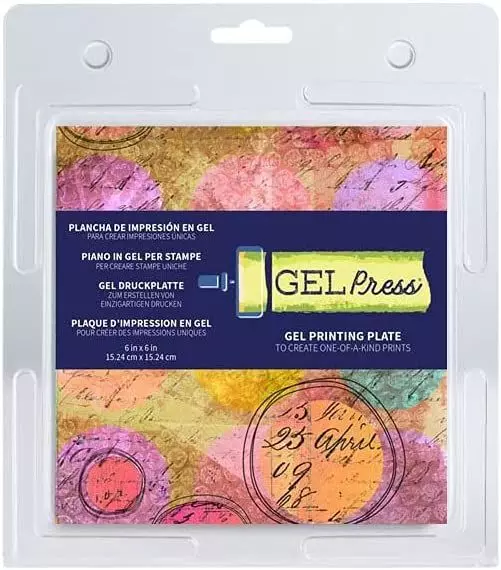 Gel Press Monoprinting Plate 6" x 1 Count (Pack of 1), Multi-colour