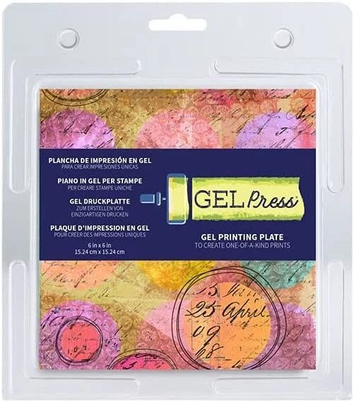 Gel Press Monoprinting Plate 6" x 1 Count (Pack of 1), Multi-colour