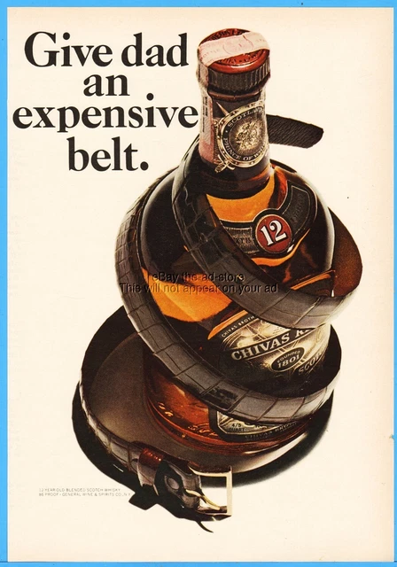 1966 Chivas Brothers Regal Scotch Whisky Give dad an expensive belt Print Ad