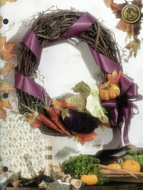 Corona de Cosecha de Otoño 1998 Romántica Vida Annie 1998 Patrón Artesanal Fácil Sgl