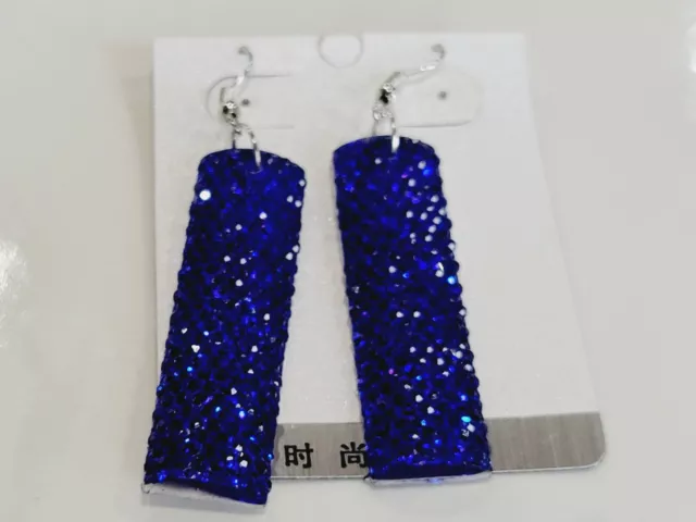 Crystal Holiday Bangle Bracelet & Earrings Blue & Clear Chamak by Priya Kakkar 3