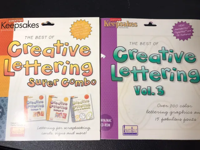 Creating Keepsakes Creative Lettering CDs Super Combo & Volume 3 Discs