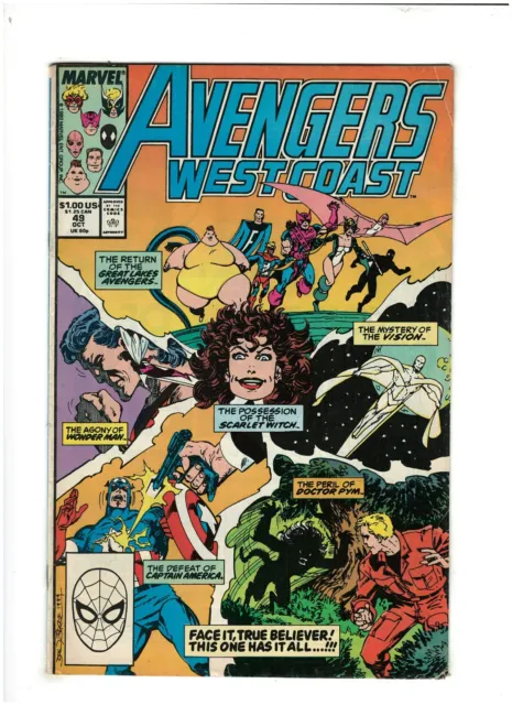 West Coast Avengers #49 VG 4.0 Marvel Comics Scarlet Witch & Vision, John Byrne