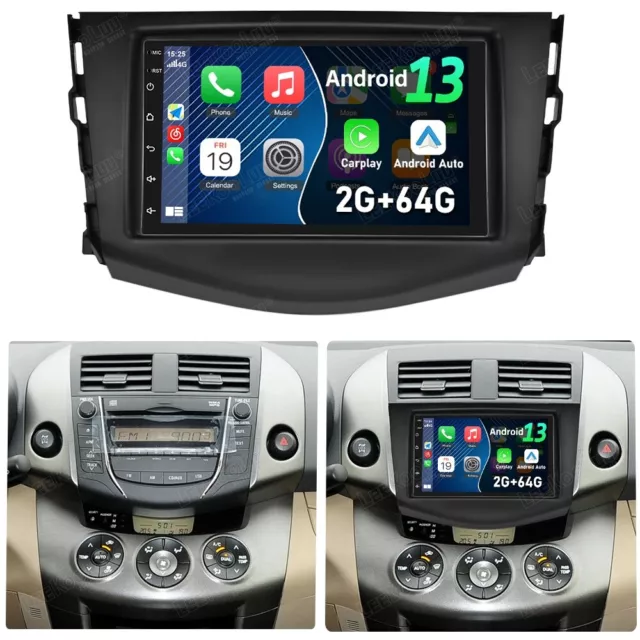 Para Toyota RAV4 2006-2012 2G+64G Android 13 Carplay radio coche GPS navegación WIFI RDS
