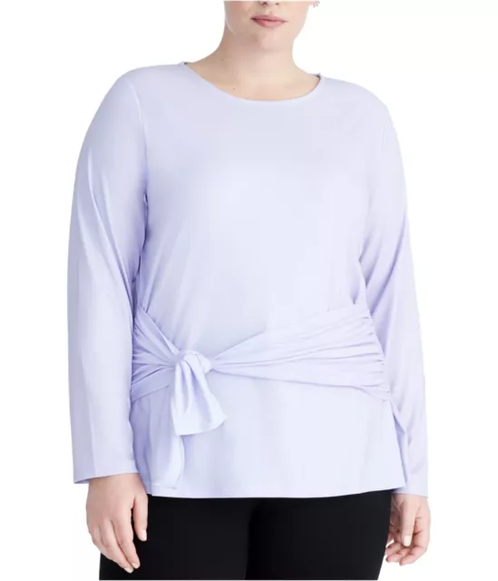 Rachel Roy Womens Tie-Top Pullover Blouse, Purple, 1X