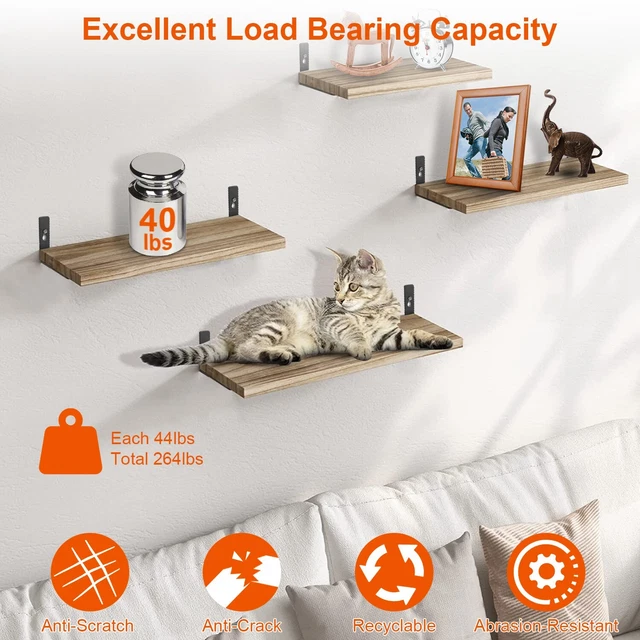 6PCS FLOATING SHELVES Display Wall Mount Storage Shelf for Bathroom