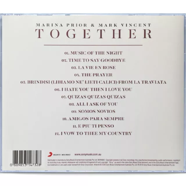 Marina Prior And Mark Vincent CD Together Signed Copy 2