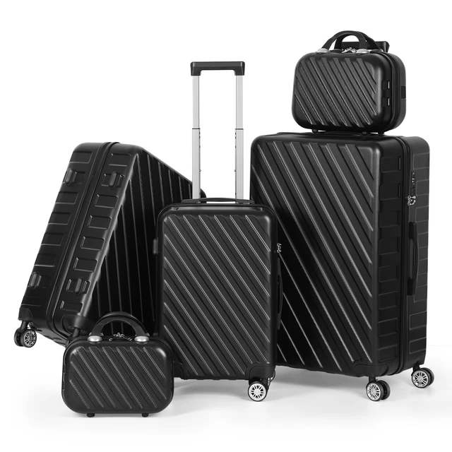 5 Pieces Hardshell Luggage Set Carry on Spinner Suitcase Trolley Case, TSA Lock