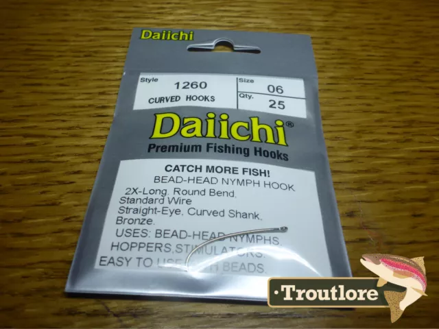 25 x DAIICHI 1260 #6 BEAD HEAD NYMPH, HOPPER & STIMULATOR HOOK NEW FLY TYING