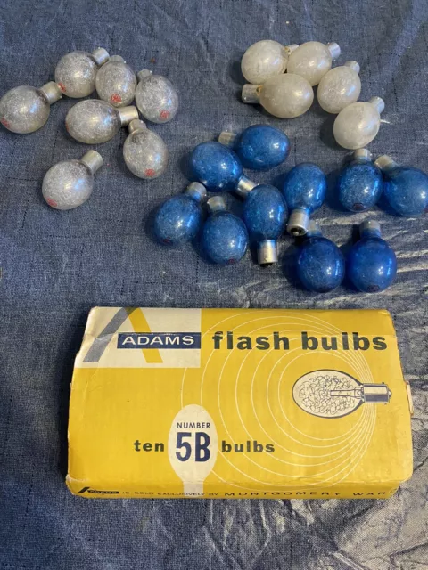 Adams (sold exclusively by Montgomery Ward)   & GE 5B Unused Flash Bulbs