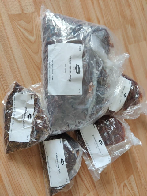 1kg BlätterSCHELLACK ORANGE +200gr Lemon+200gr Rubin