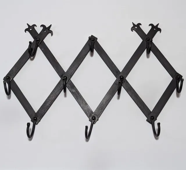 Accordion Metal Wrought Iron Fence Style Wall Mounted Hat Rack 10 Hooks India