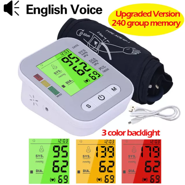 Arm Automatic Electronic Blood Pressure Monitor Systolic Diastolic Heart Rate