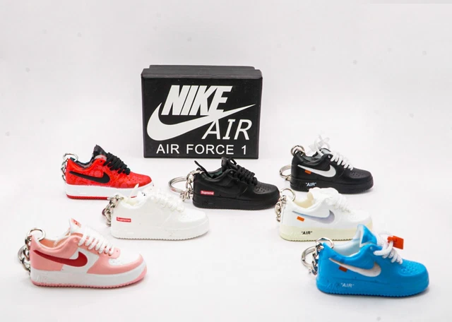 NIKE AIR FORCE 1 OFF WHITE LOW MINI TRAINERS KEYRING UK SHIPPING