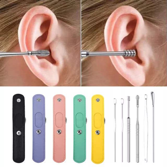 6 Pièces/Ensemble Cueilleur De Cire D'oreille Nettoyant Cuillère Décapant De #