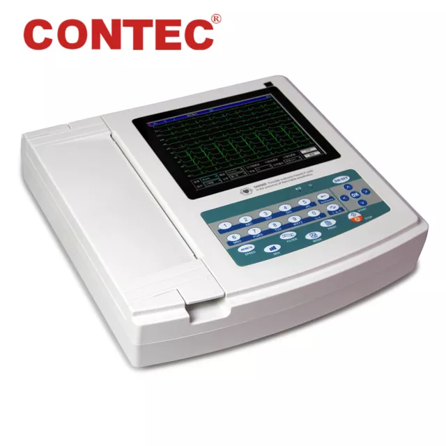 FDA Digital 12-Channel 12-Lead ECG/EKG Machine Electrocardiograph Touch Screen 3