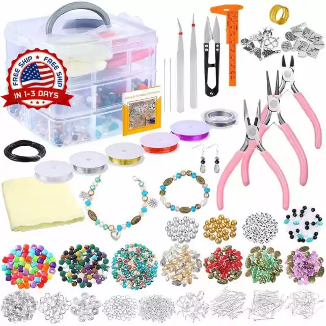 Kit bisuteria para hacer pulseras collares de aretes accesorios material para